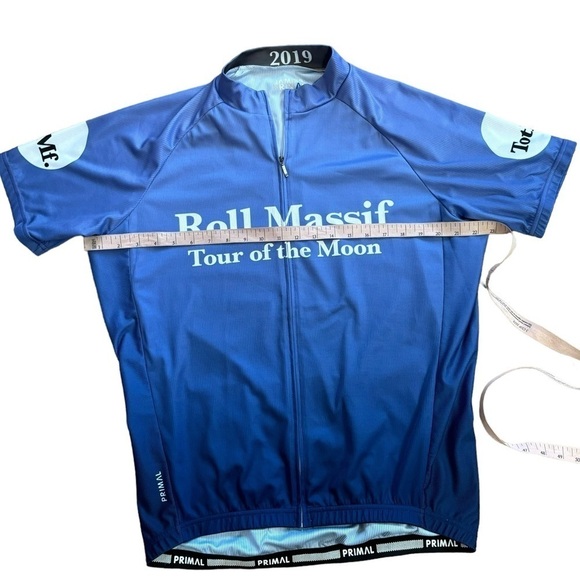 Primal Roll Masstif Tour Of The Moon Men’s Cycling Zip Up Shirt Size L Blue - Picture 15 of 16